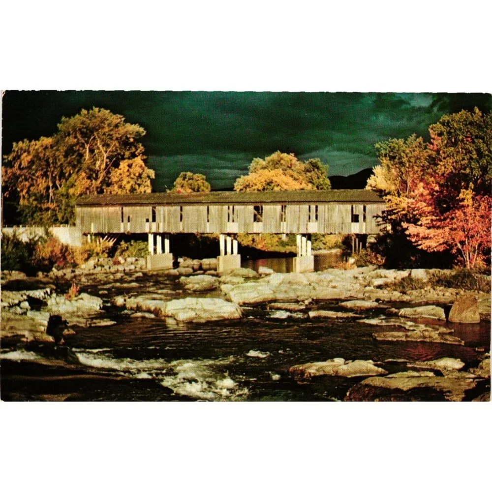 Essex County Covered Bridge Adirondack Postcard Travel Souvenir Unposted Jay New